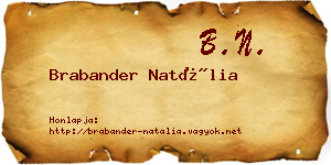Brabander Natália névjegykártya